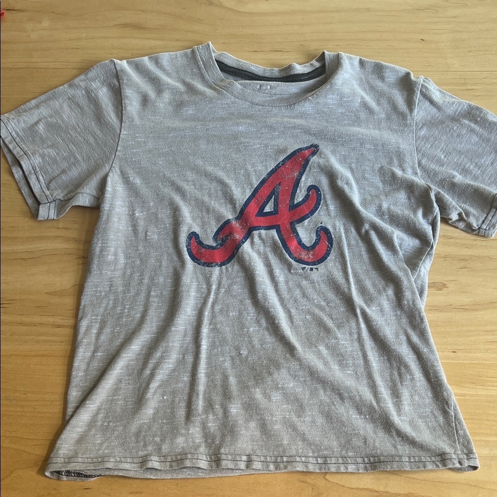 Kids Gray Atlanta Braves Tee
